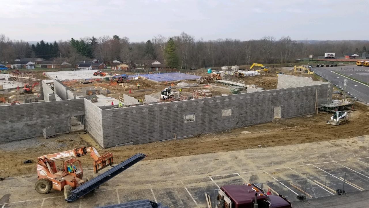 construction of a large building